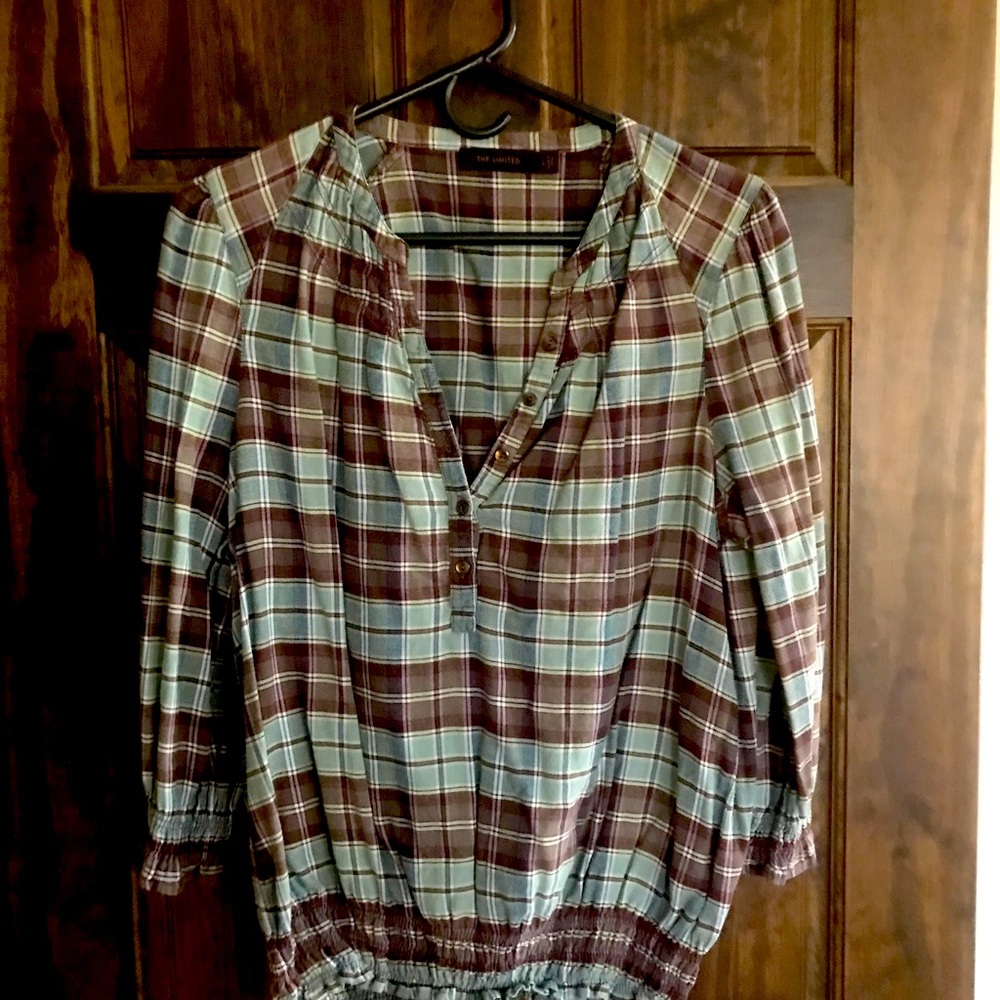 The Limited size large elastic waist 3/4 sleeve blouse